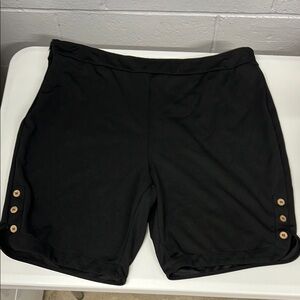 Black Shorts with Button Detail